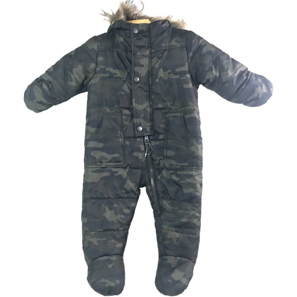 Rothschild Camo Pram Winter Faux Fur Hooded Jumpsuit